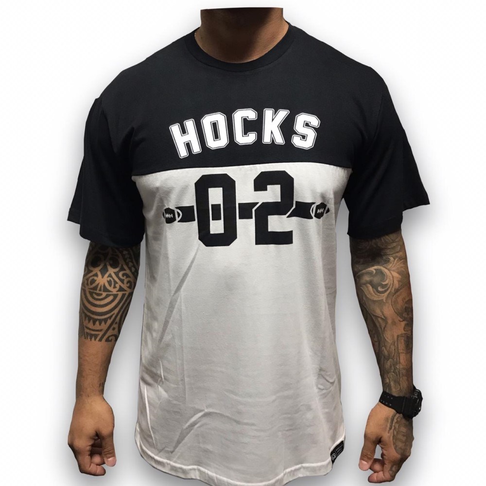 CAMISETA HOCKS M C TEAM 02 - PRETA BRANCA